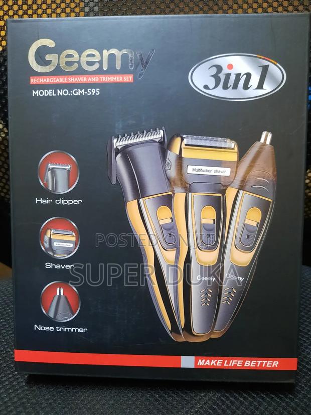 Hair Clipper.Shaver.Nose Trimmer.Rechargeable Geemy 3 in 1