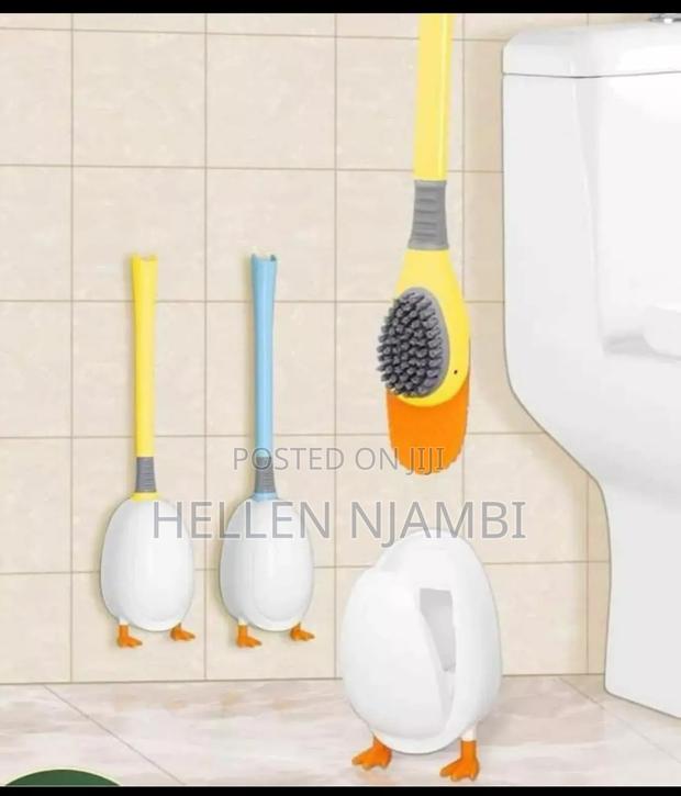 Duck Shaped Toilet Brush Holder + Silicone Toilet Brush