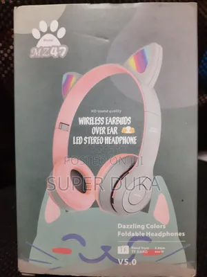 BLUETOOTH Pink LED Kids Stereo Headphones.Foldable MZ4.7