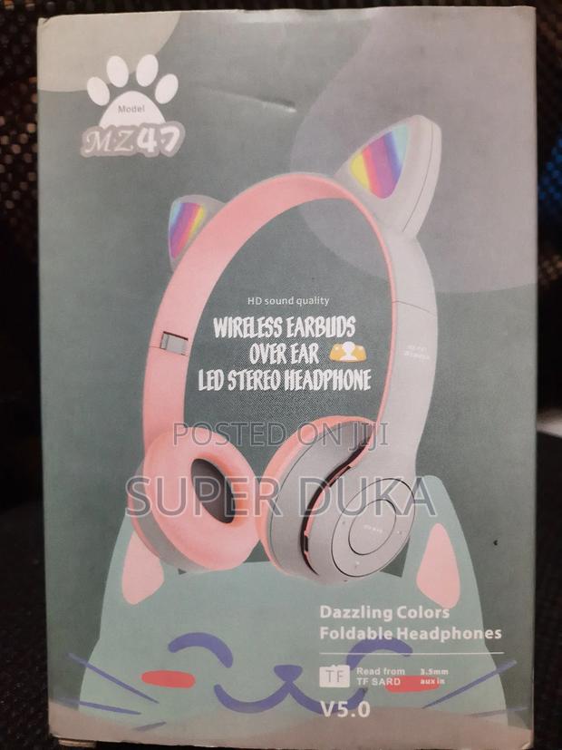 BLUETOOTH Pink LED Kids Stereo Headphones.Foldable MZ4.7