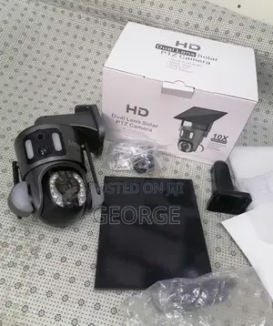UBOX Outdoor 4G Solar Simcard {PTZ }Camera Dual Lens Black
