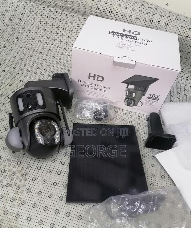 UBOX Outdoor 4G Solar Simcard {PTZ }Camera Dual Lens Black