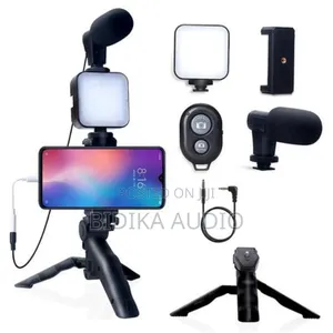 Phone Stand for Youtube and Tiktok With Light and Microphone