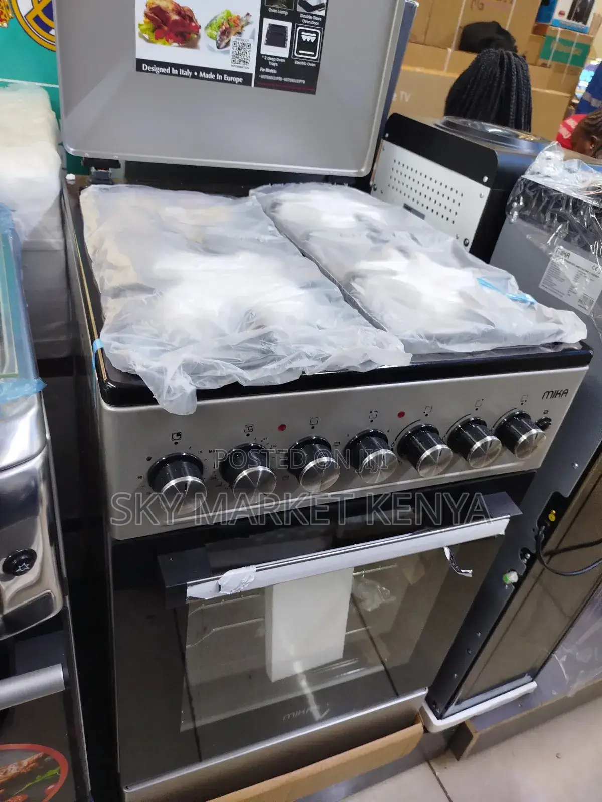 Mika Standing Cooker, 50cm X 60cm, 3 Gas Pipe Burners Plate,