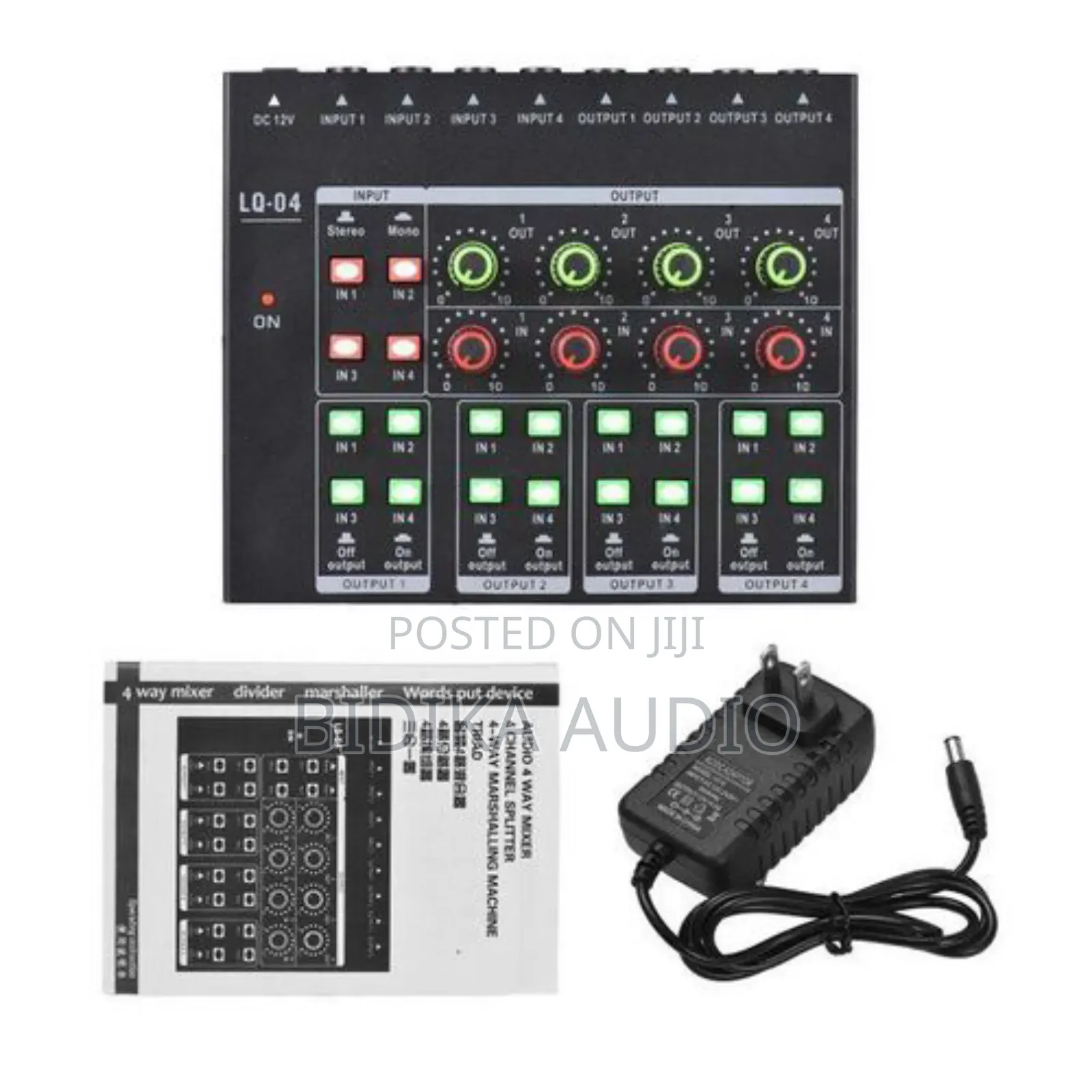 4 Channel Audio Mixer Portable Headphone Amp Lightweight
