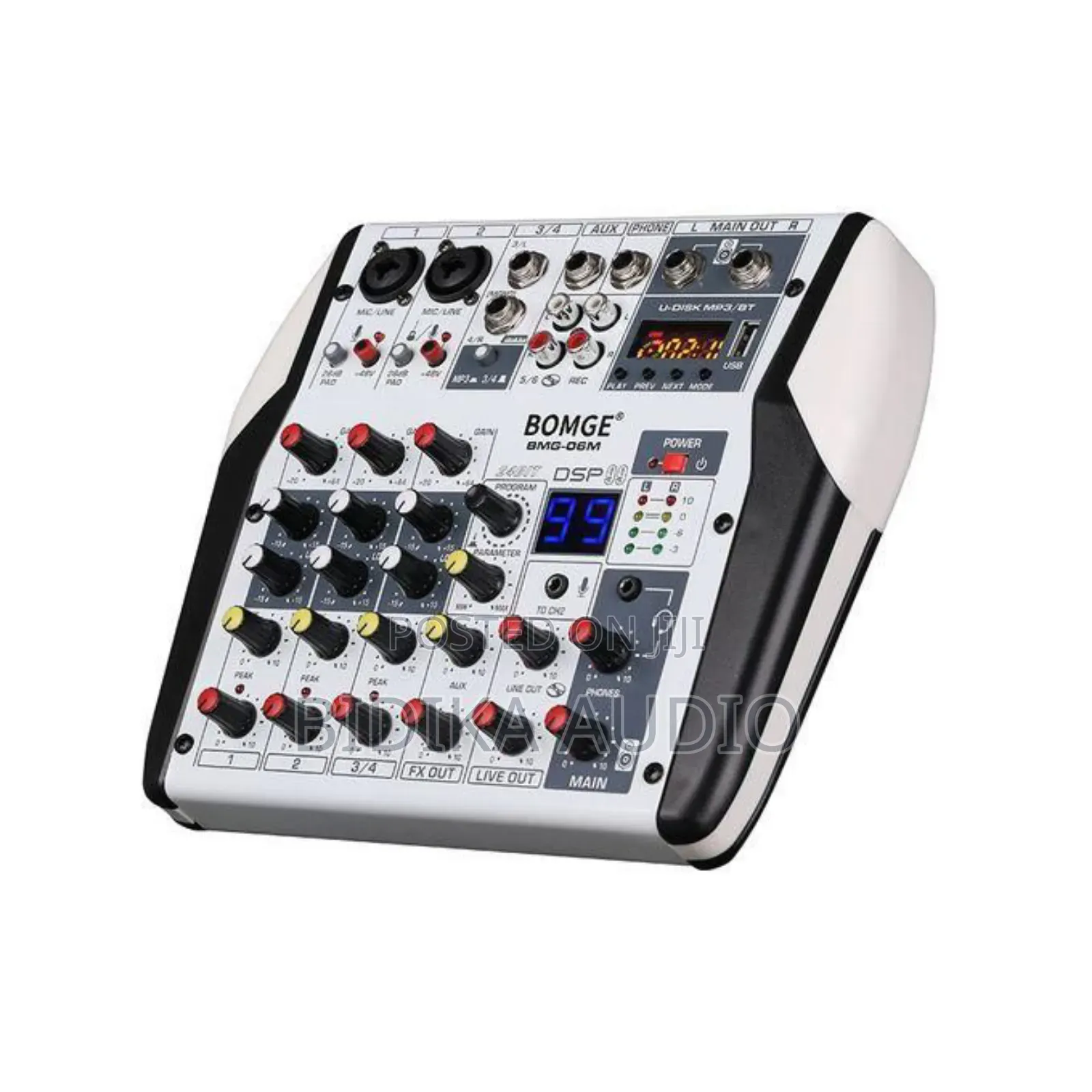 BOMGE 6 Channel DJ Audio Sound Mixer Professional