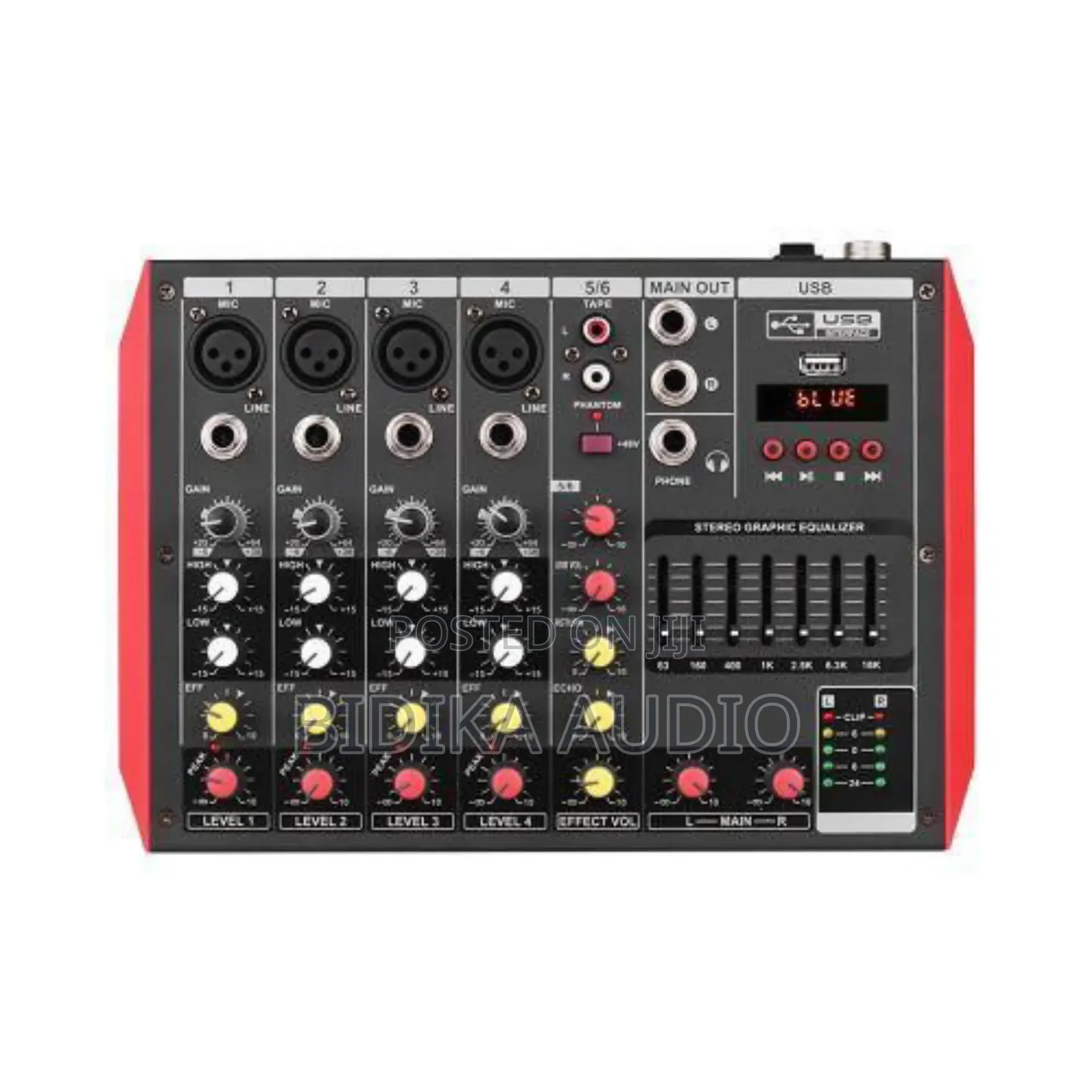 D6 Portable 6channel Mixing Console Mixer 7band EQ