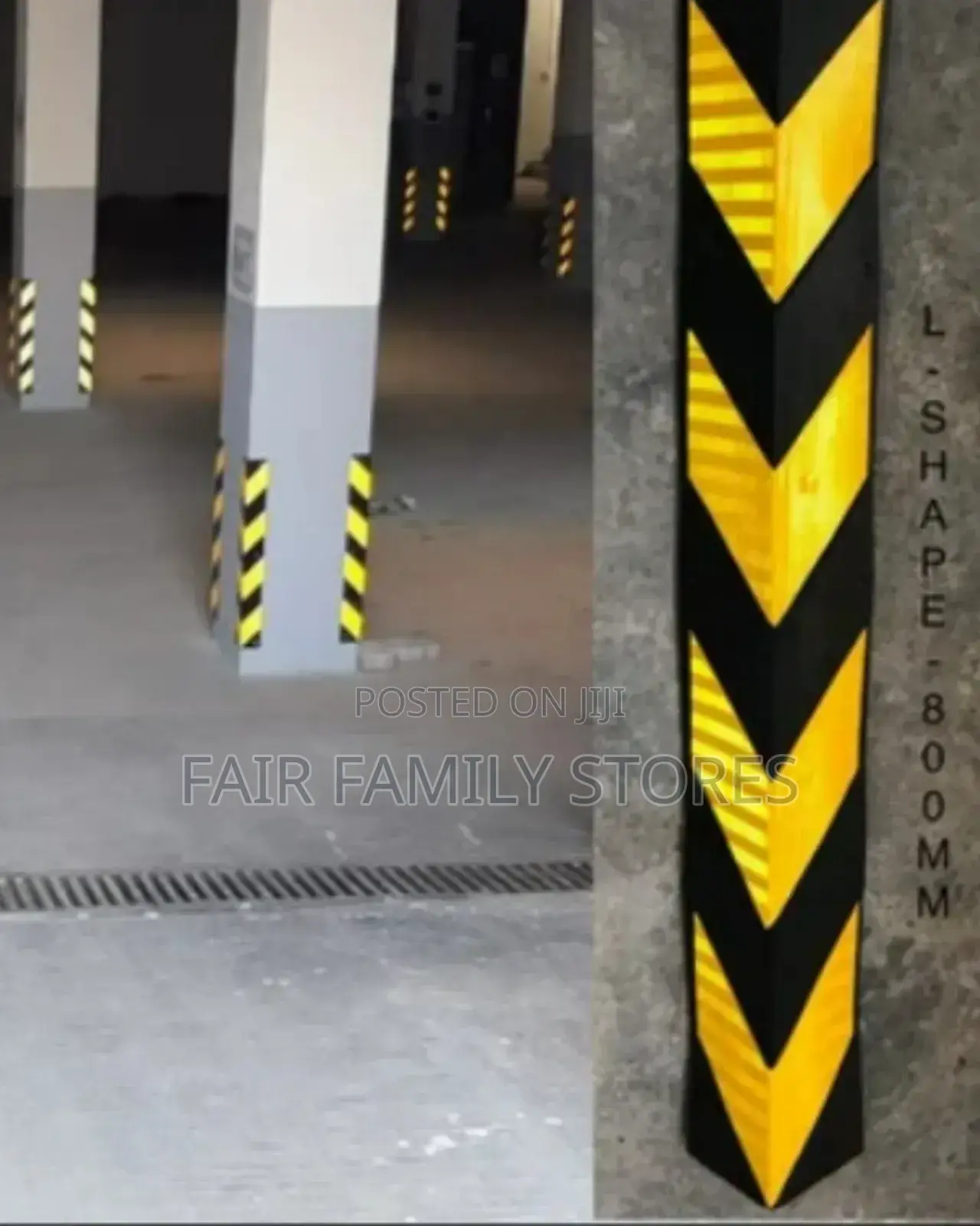 Rubber Corner Guard - Height 800mm, Sides 100cm X 10cm,