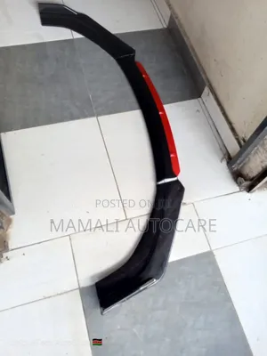 Black Red Car Bumper Lip, Universal Sporty Front Splitter