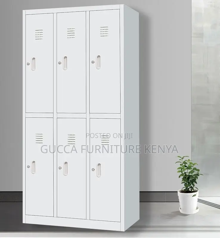 Cabinets: Six-Door Multi-Compartment Locker Cabinet
