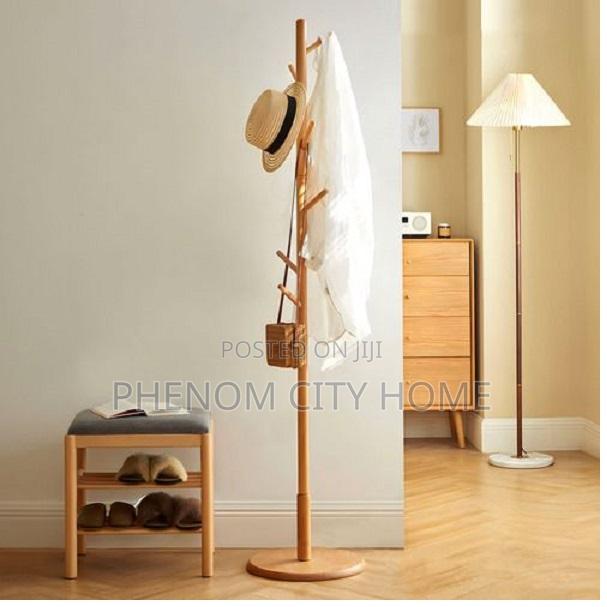 Wooden Coat Hanging Stand With 8 Hooks