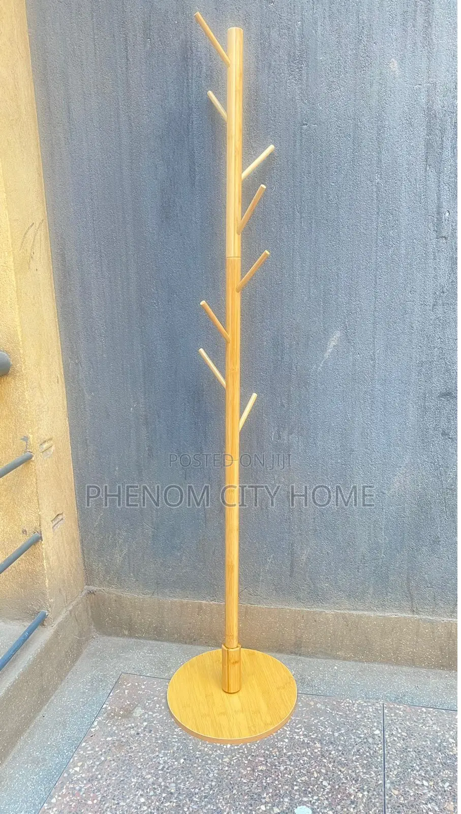 Wooden Coat Hanging Stand With 8 Hooks
