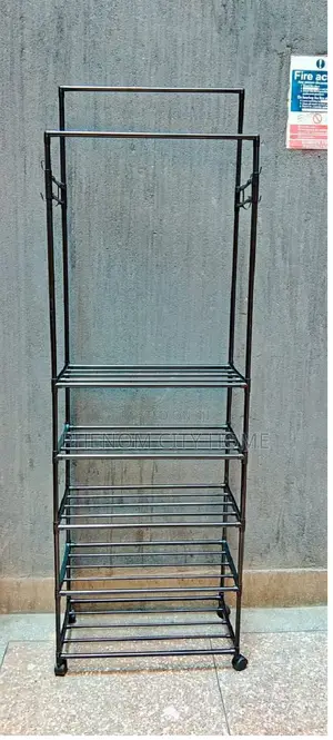 Multipurpose Clothes Hanger With Shoe Rack and Hart