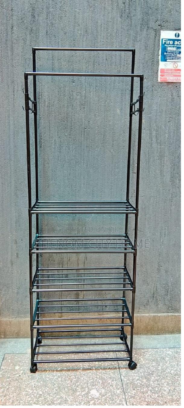 Multipurpose Clothes Hanger With Shoe Rack and Hart - thumbnail 2