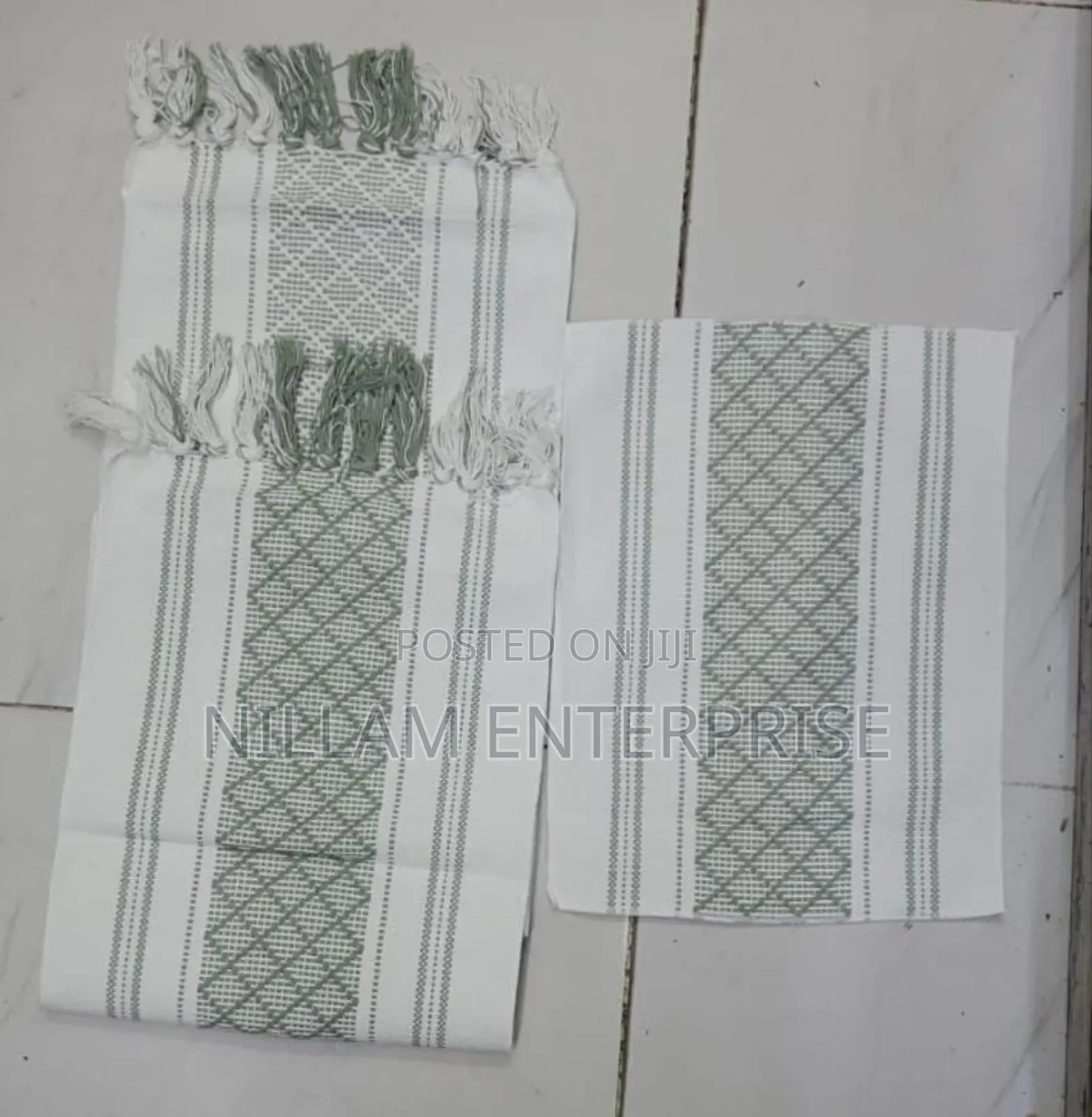 Braided Woven Textured Table Runner With Tassels + 6pcs Mats