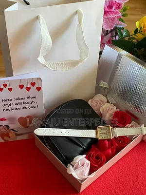 Ladie's Valentine's Gift Set With White Watch