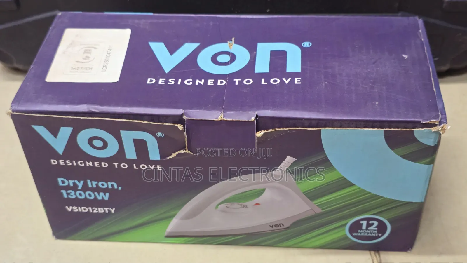Von VSID12BTY Dry Iron 1300W