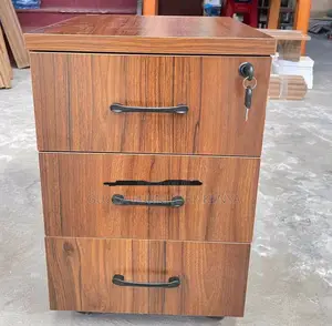 Cabinets:3-Drawer Wooden Credenza Pedestal Office Cabinet
