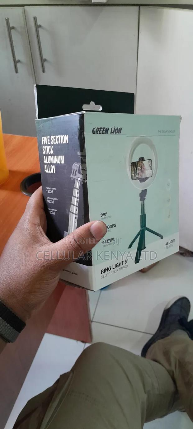 Green Lion Ring Light 6′′ Selfie Stick - thumbnail 2