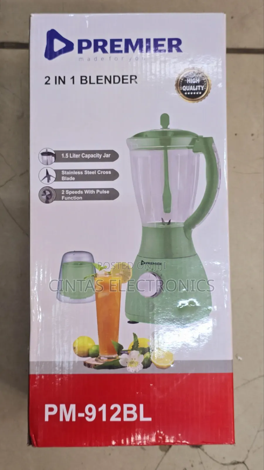 Premier PM-912BL 2 in 1 Blender 350W 1.5L