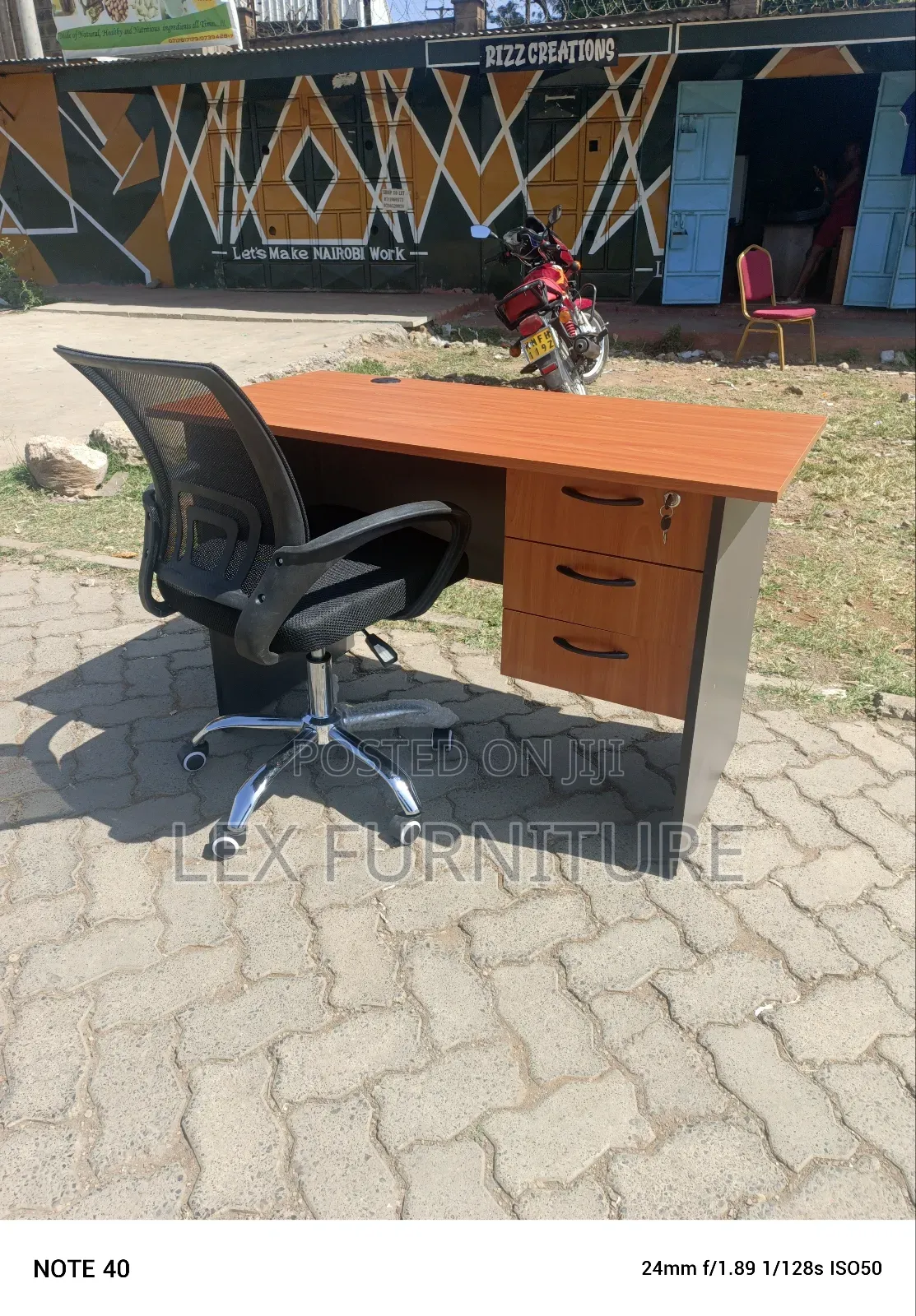 1.2metrescherry Grey Office Desk Plus Office Chair