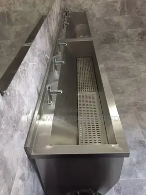 A 5 Tap Stainless Steel Commercial Sink