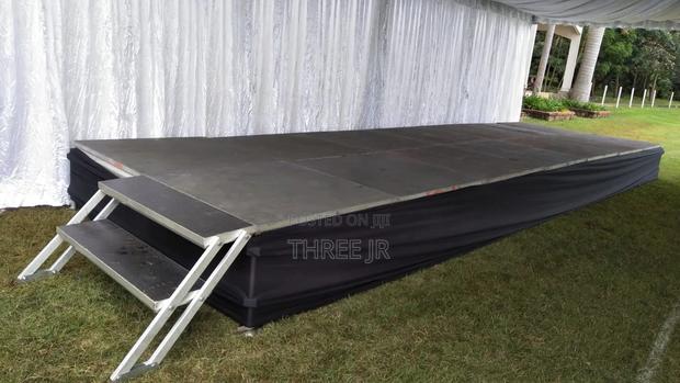 Stage Set Up for Speeches Available for Hire