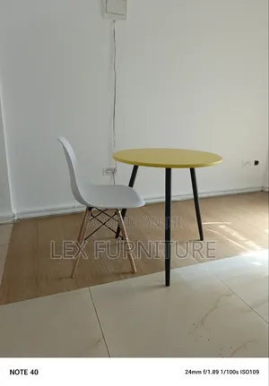 One White Eames Chair Plus Round Table