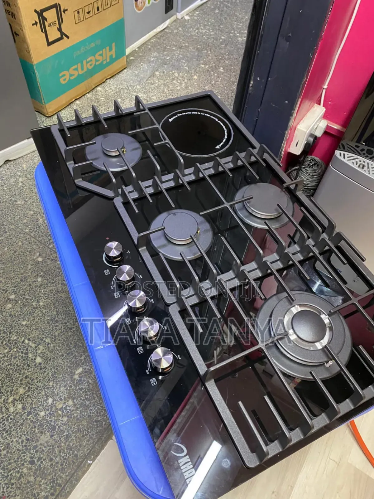 90 Cm Khal With 1 Electric Plate and 4gas With Wok Burner