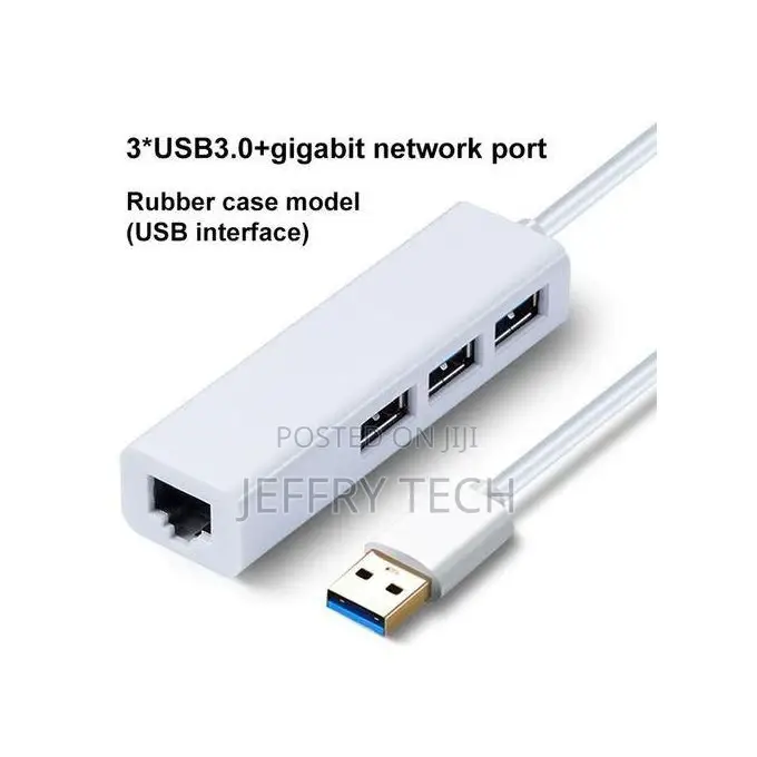 3 Ports USB Type C to Ethernet Adapter RJ45 Dongle