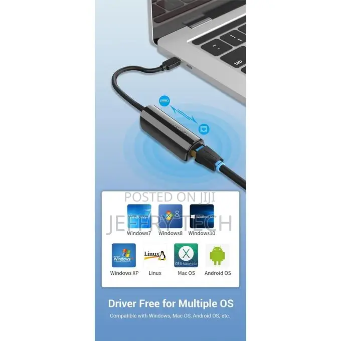 Vention USB-C to 100M Ethernet Adapter 0.15M(Black)