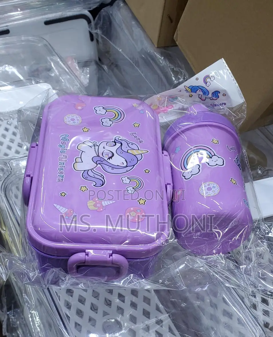 Kids Cartoon Characters Snack Set Snack Box Water Bottle