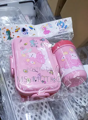 Kids Cartoon Characters Snack Set Snack Box Water Bottle