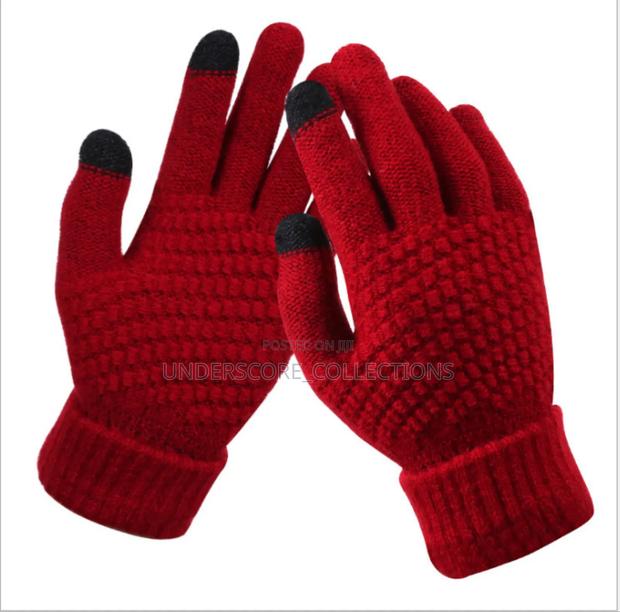 Red Unisex Winter Gloves - main view