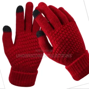 Red Unisex Winter Gloves