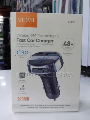 Car Charger Vidvie Fm02 With Bluetooth Transmitter Black