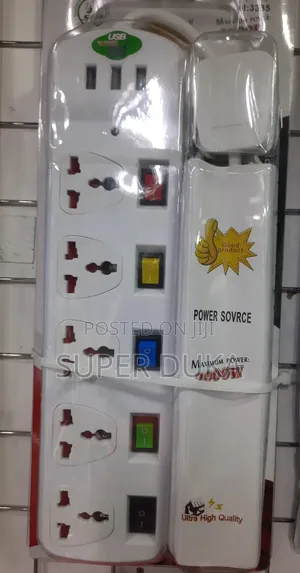Ultra High Quality 5 Way 3 Usb Socket Power Sovrce Extension