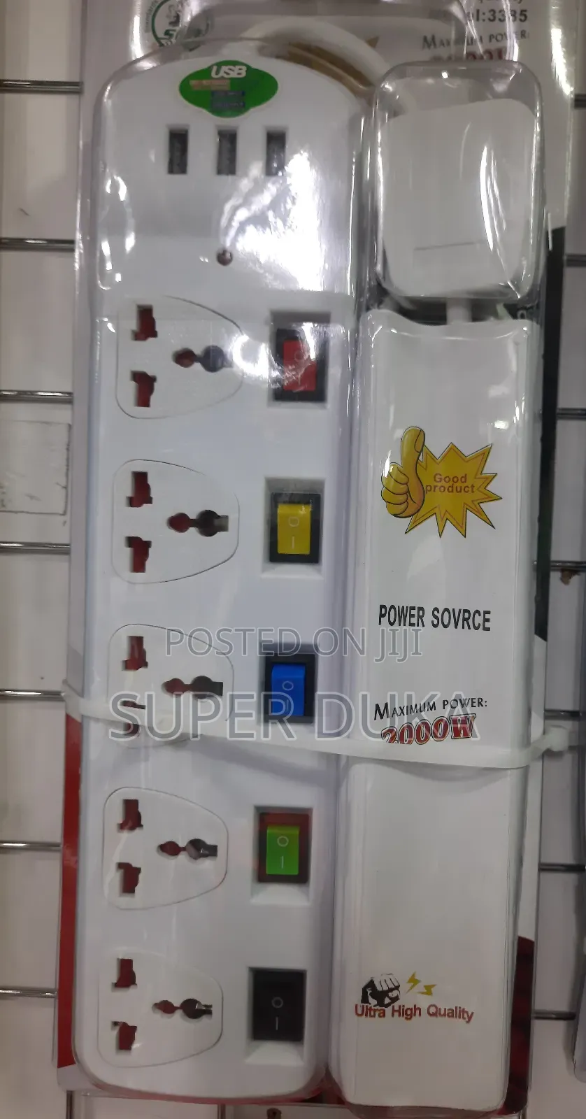 Ultra High Quality 5 Way 3 Usb Socket Power Sovrce Extension