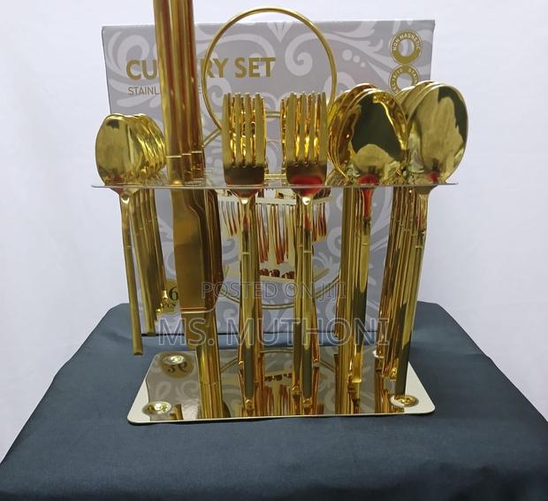 Luxury 36pcs Gold Cutlery Set - thumbnail 2