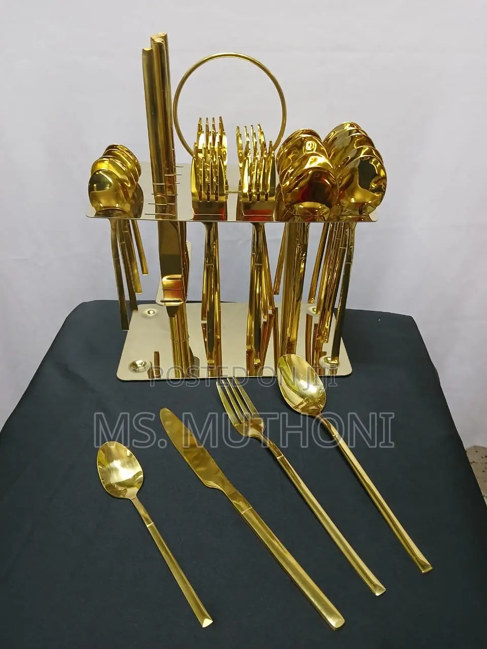 More Pieces (36 Pieces ) Luxury Gold Cutlery Se