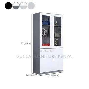 Cabinets:2-Door Metal Filing Cabinet With Storage Shelves