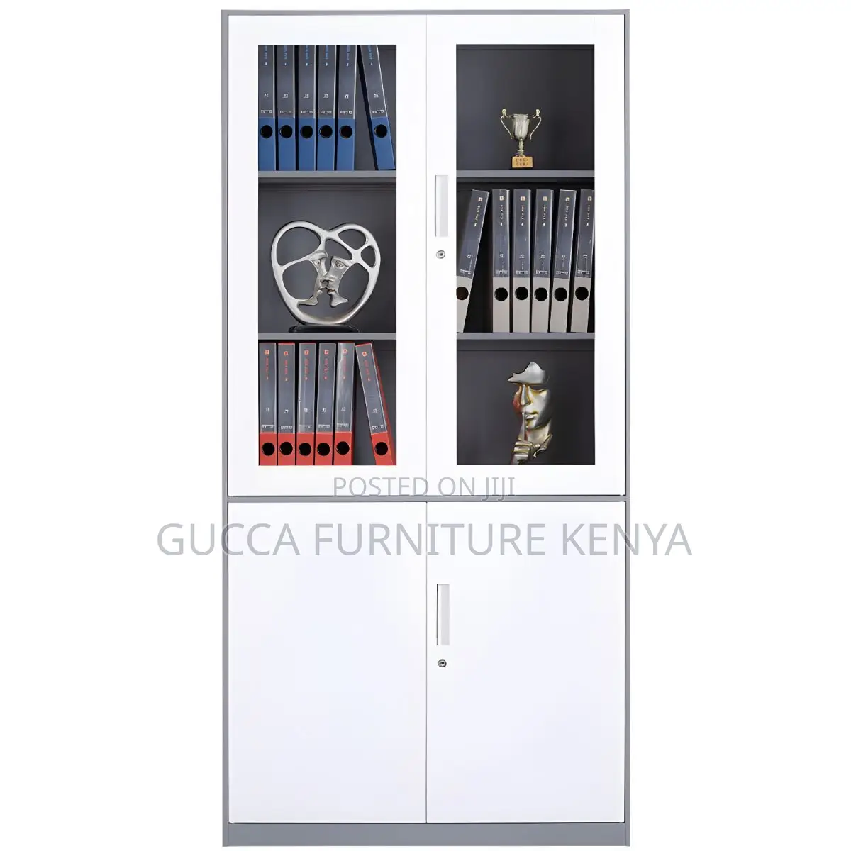 Cabinets:2-Door Metal Filing Cabinet With Storage Shelves