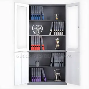 Cabinets:2-Door Metal Filing Cabinet With Storage Shelves