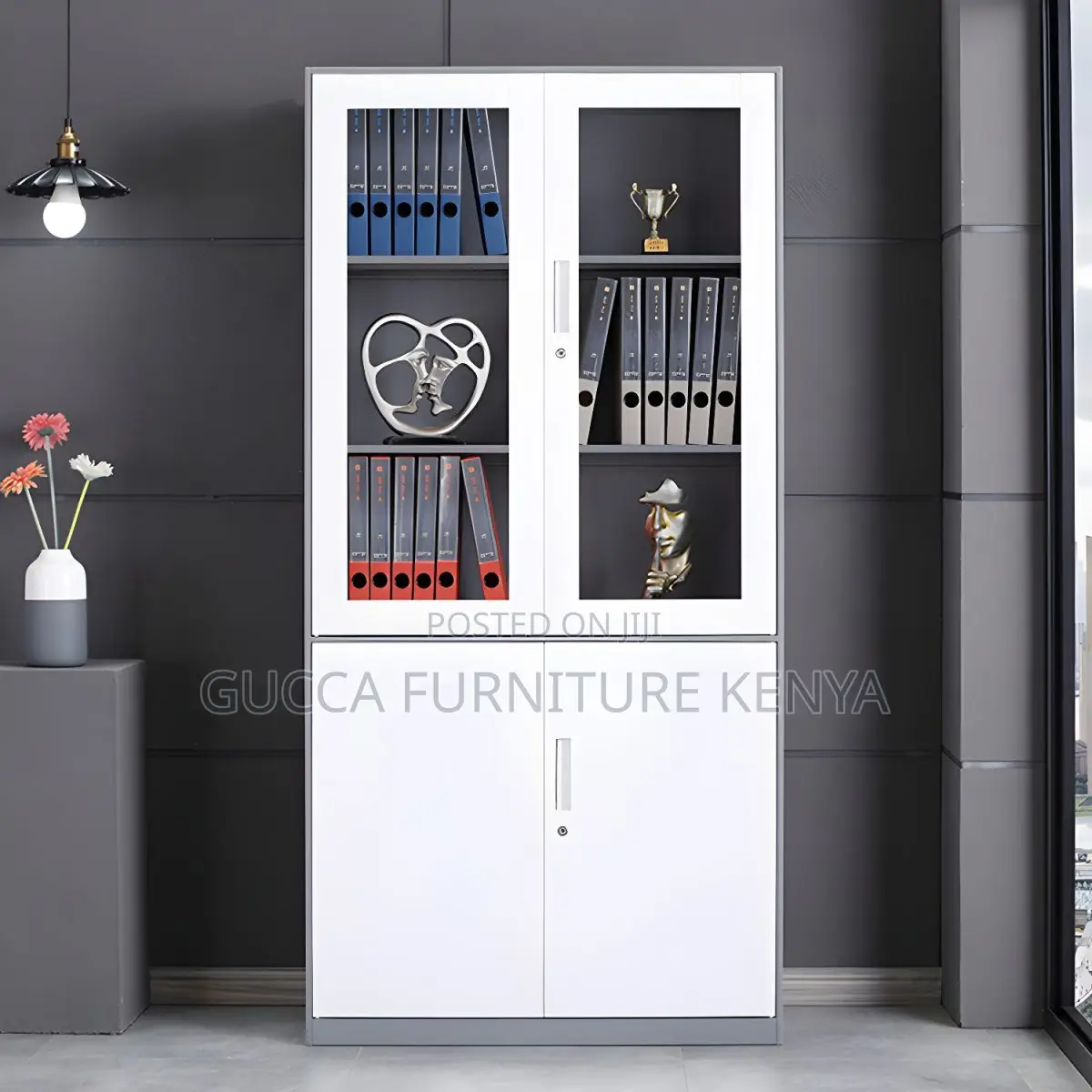 Cabinets:2-Door Metal Filing Cabinet With Storage Shelves