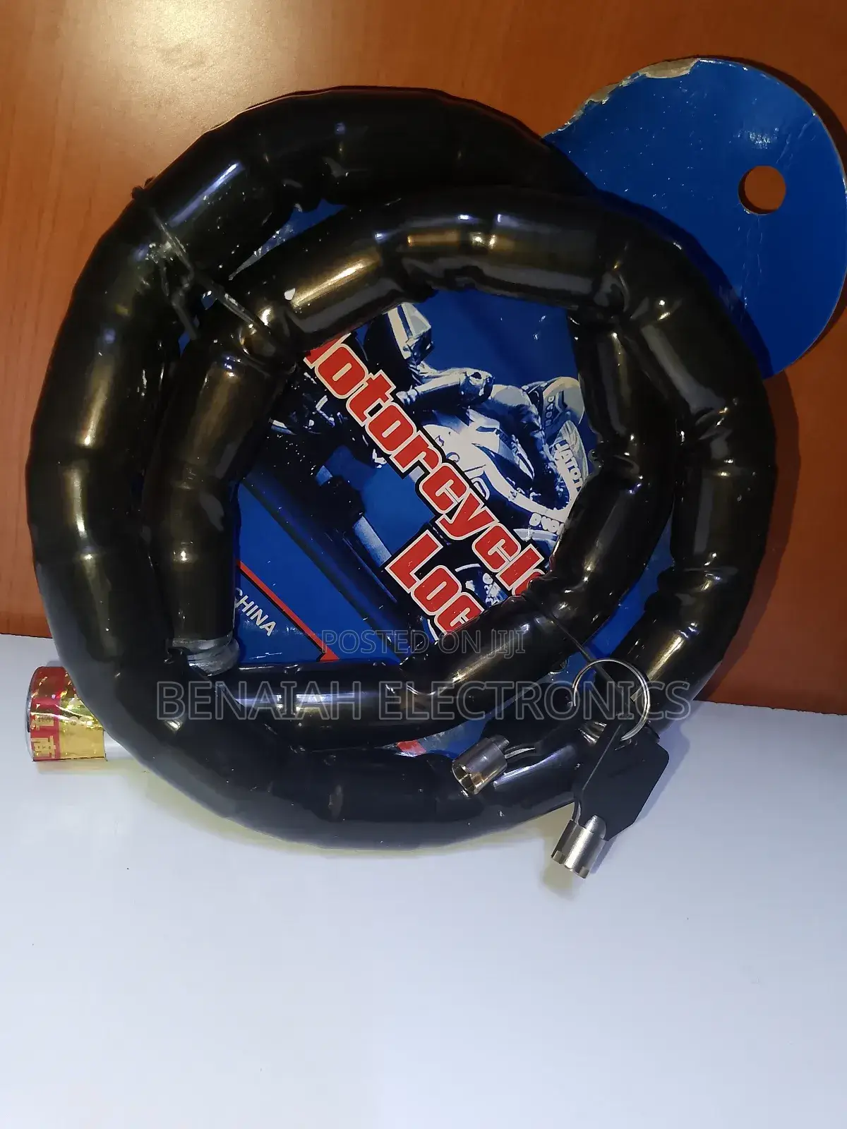 Safe Motorcycle Lock. Flexible Lock