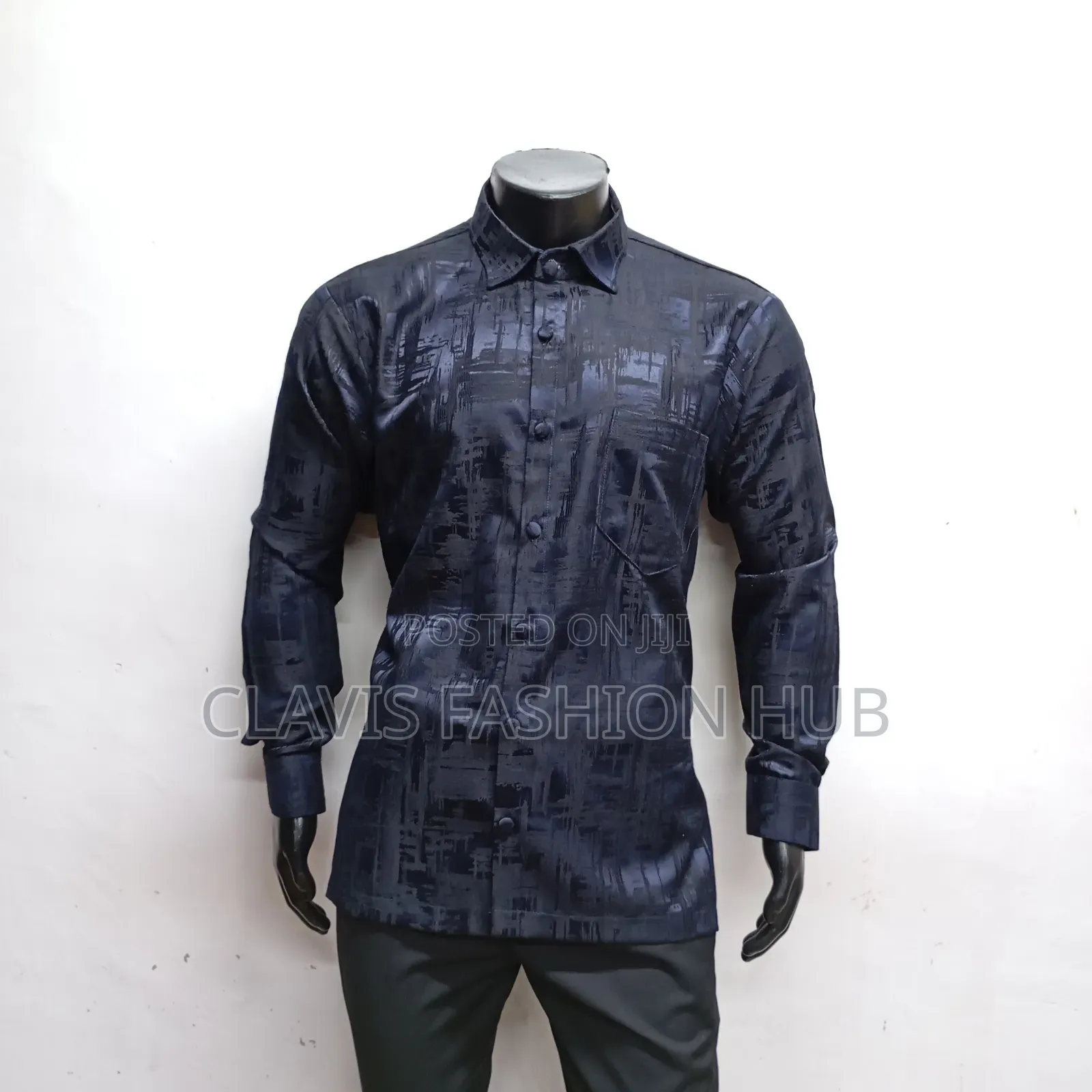 Men Floral Navy Blue Shirt