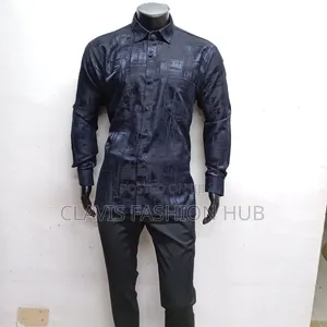 Men Floral Navy Blue Shirt