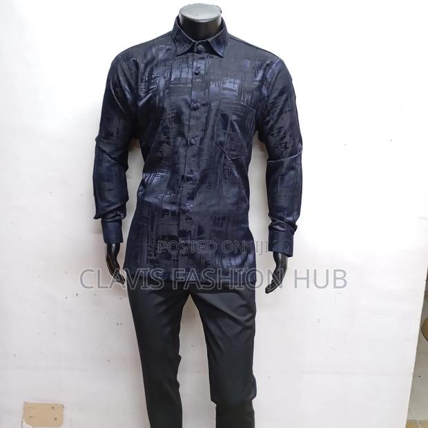 Men Floral Navy Blue Shirt - thumbnail 3