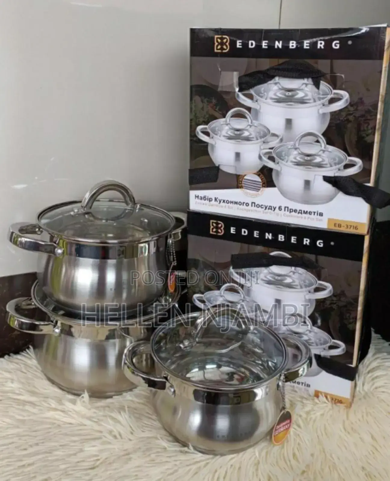 6 Pieces Edenburg EB-3716 Stainless Steel Cookware Set