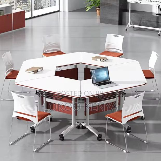 Office Desk : 1.2 Meter Portable White Conference Desk - thumbnail 2